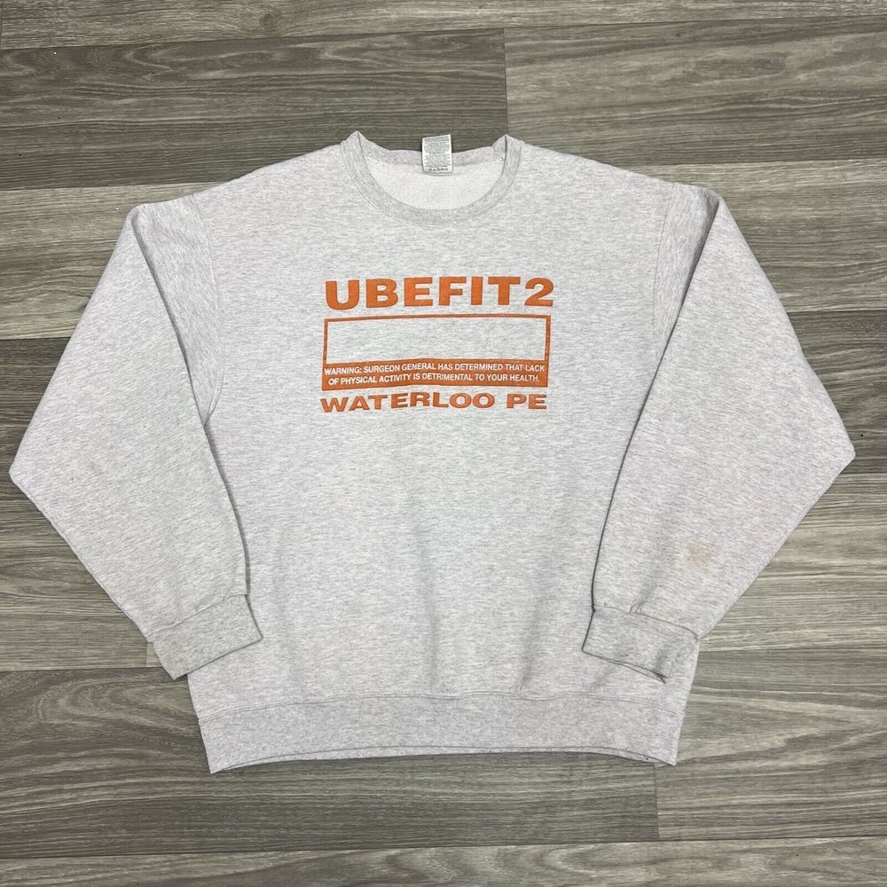 Vintage 90‎ Gym Bodybuilding Sweatshirt Mens M/L Gray Pullover Athletic Boxy